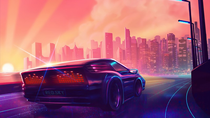 synthwave, artist, artwork, digital art, hd, 4k, artstation