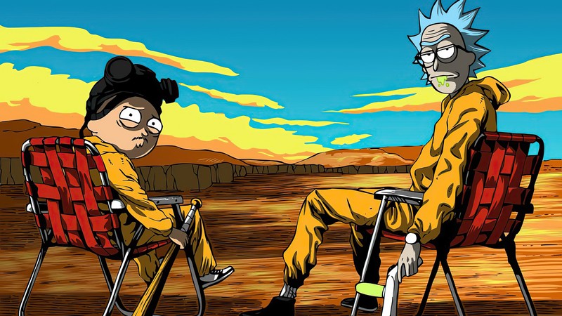 rick and morty, breaking bad, tv shows, hd, 4k, artist, artwork, digital art