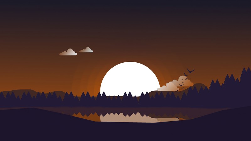 artist, artwork, digital art, hd, 4k, sunset, minimalism, minimalist