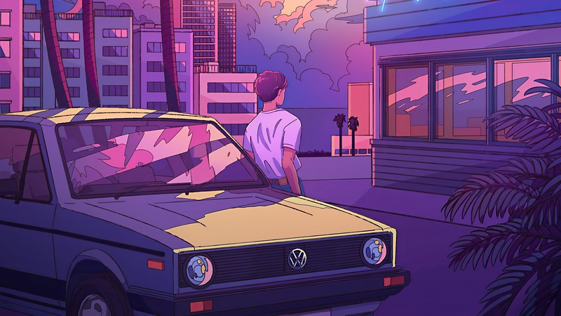 synthwave, retrowave, artist, artwork, digital art, hd, 4k
