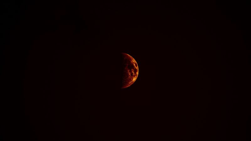 moon, shadow, dark, night, darkness, 4k