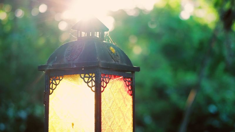lantern, light, glow, sunlight, 4k