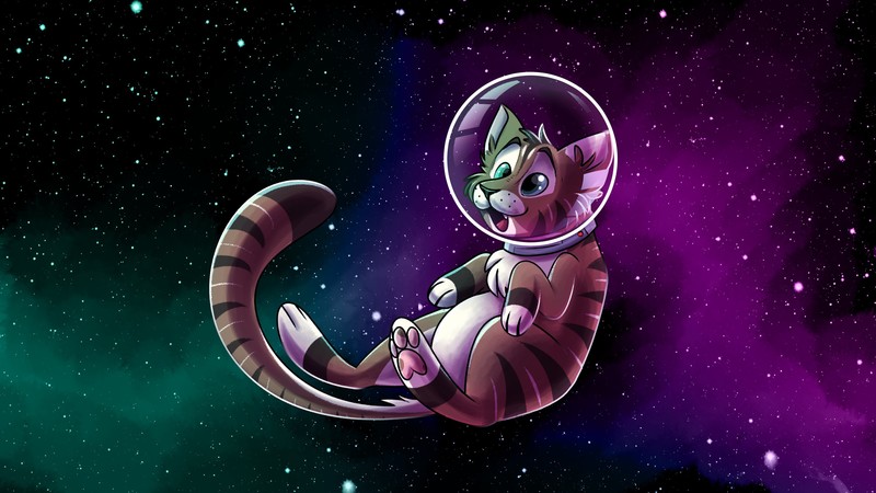 cat, astronaut, funny, artist, artwork, digital art, hd, 4k, deviantart