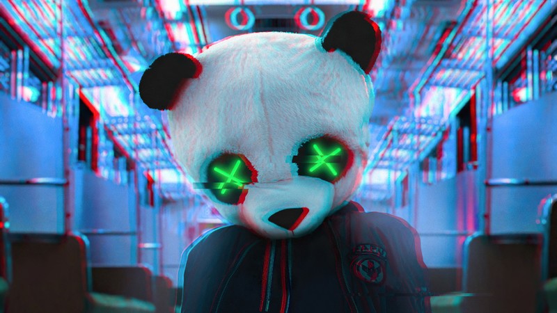 panda, artist, artwork, digital art, hd, train