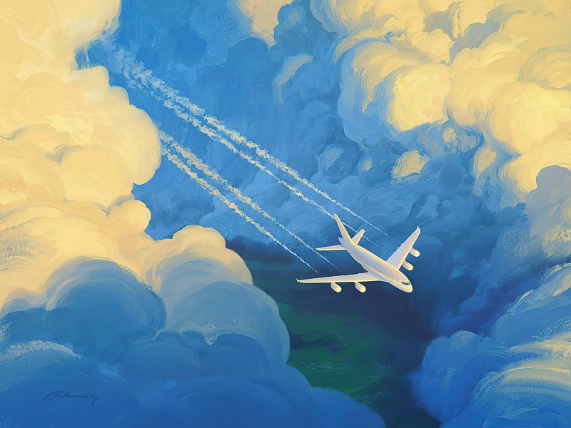 plane, artist, artwork, digital art, hd, 4k, artstation