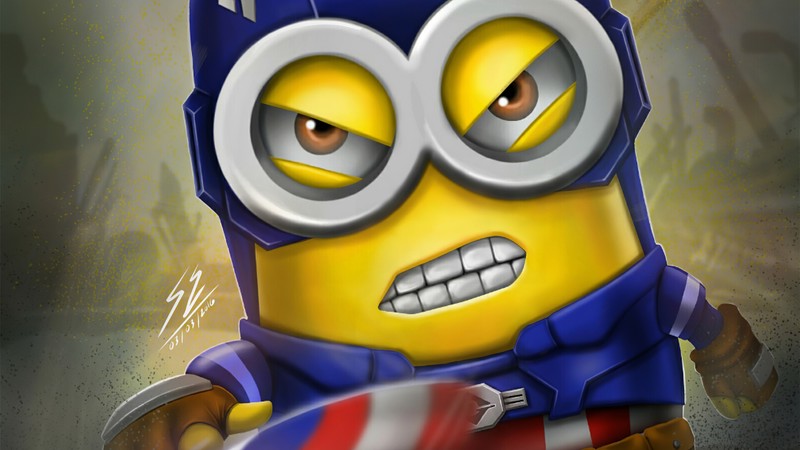 minions, captain america, superheroes, artwork, hd, 4k, artstation