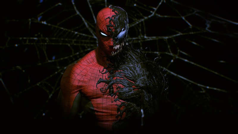 spiderman, venom, superheroes, artwork, hd, 4k, artstation