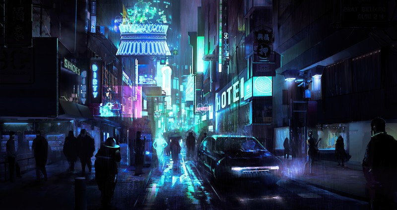 cyberpunk, street, artist, artwork, digital art, hd, 4k, artstation