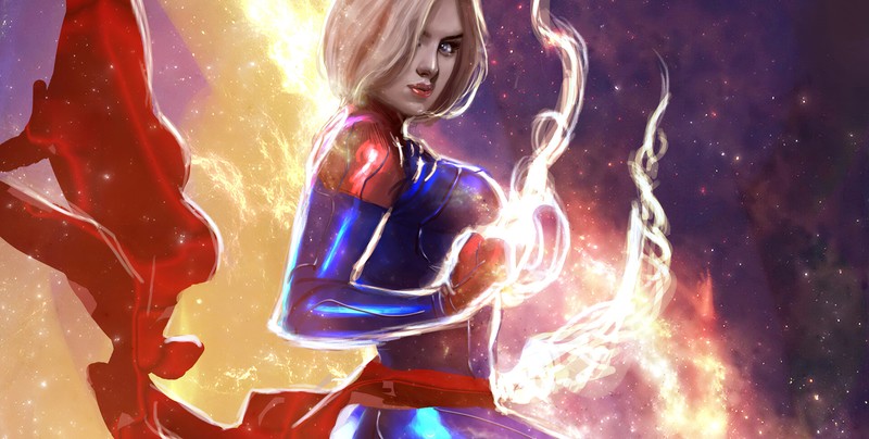 captain marvel, superheroes, artwork, hd, 4k, artstation