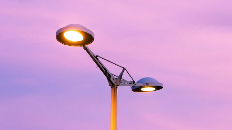 lamppost, lantern, bulbs, light, lighting, 4k