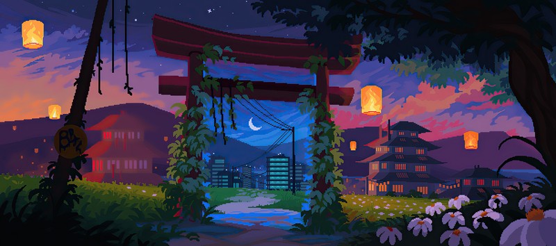 8 bit, city, artist, artwork, digital art, hd