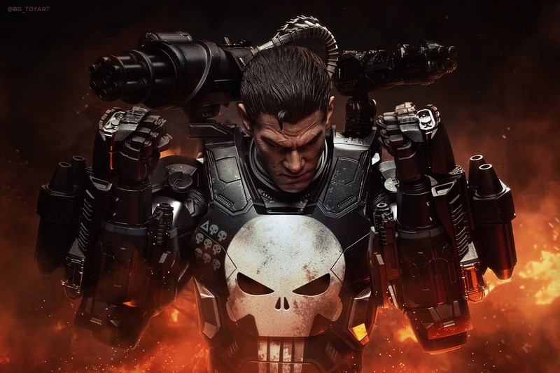 punisher, war machine, superheroes, artist, artwork, digital art, hd, 4k