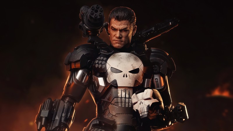 punisher, war machine, superheroes, artist, artwork, digital art, hd, 4k