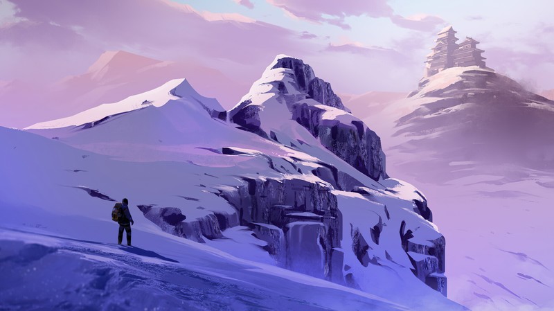 artist, artwork, digital art, hd, 4k, artstation, mountains, snow