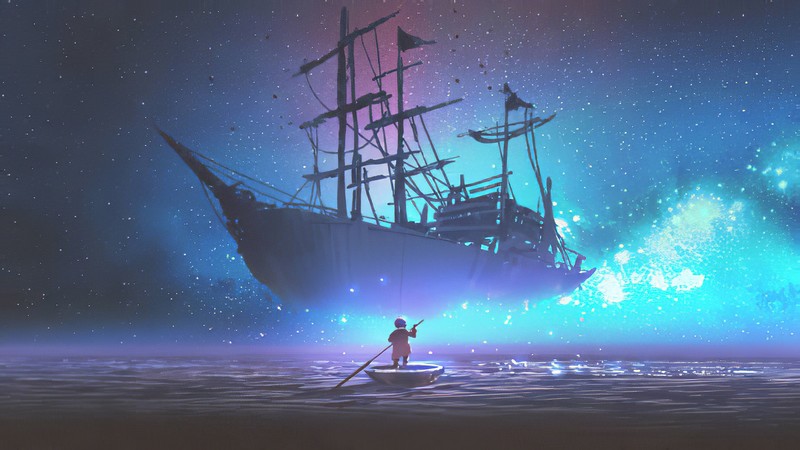 boat, artist, artwork, digital art, hd