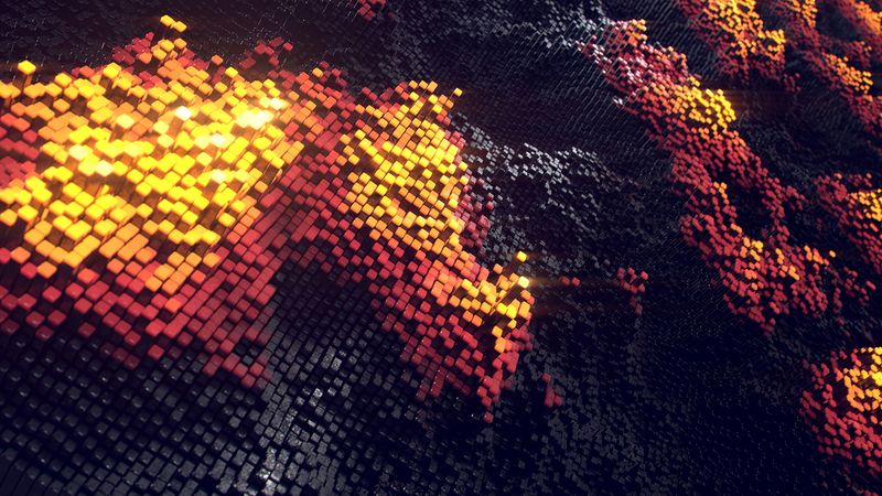 structure, relief, cubes, 3d, colorful, 4k