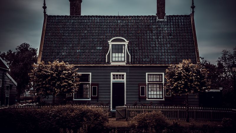 house, country, building, facade, yard, 4k