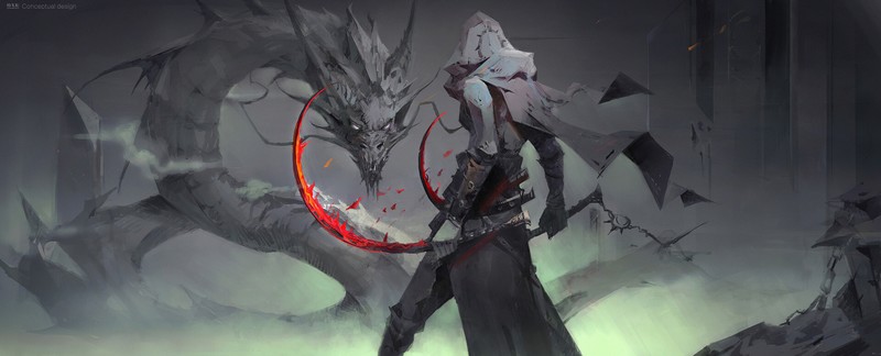 dragon, warrior, artist, artwork, digital art, hd, 4k, artstation