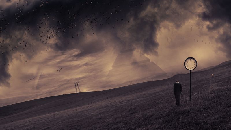 man, watch, loneliness, hurricane, gloom, 4k