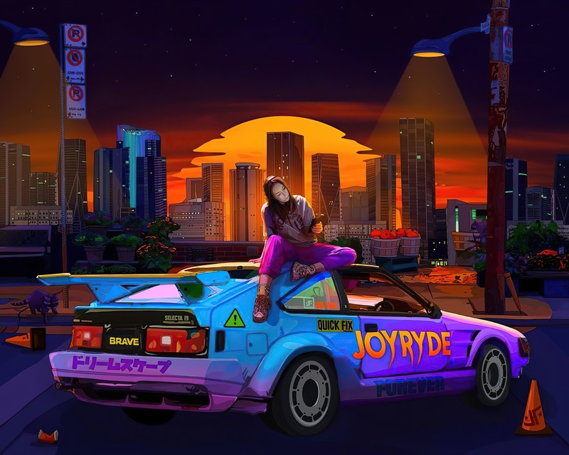 retrowave, artist, artwork, digital art, hd, 4k