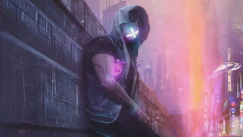 cyberpunk, mask, artist, artwork, digital art, hd, 4k