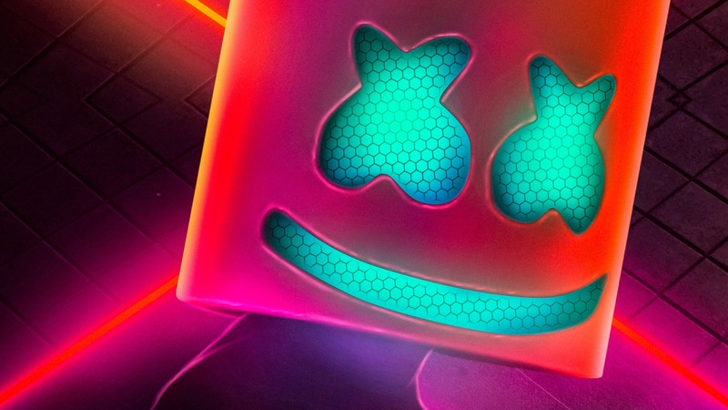 marshmello, music, hd, 4k, mask, neon