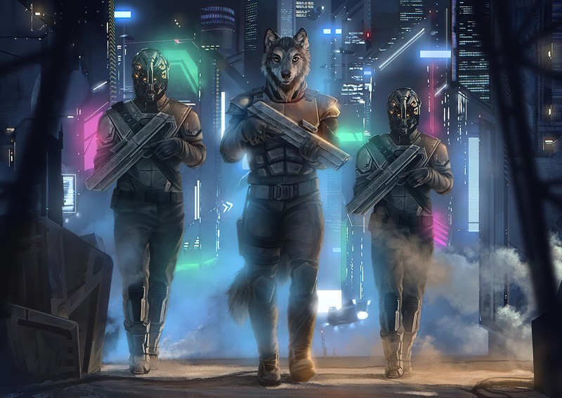 police, fox, artist, artwork, digital art, hd, 4k, deviantart