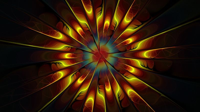fractal, scattering, glow, abstraction, 4k