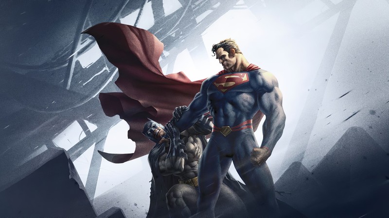superman, batman, superheroes, artwork, hd