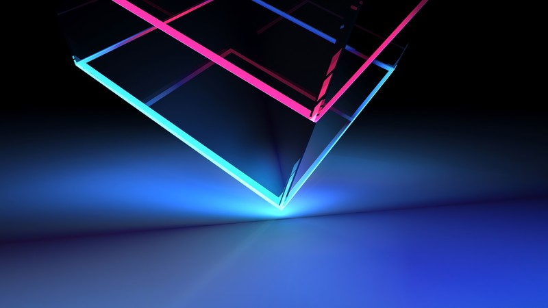abstract, artist, artwork, digital art, hd, 4k, shapes, neon, cube