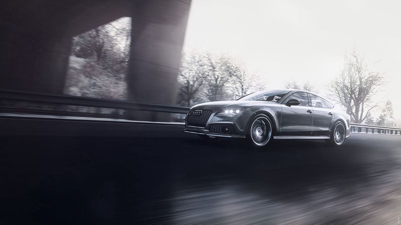 audi rs7, audi, car, gray, road, speed, 4k