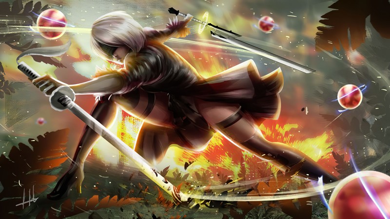 nier automata, games, hd, artist, artwork, digital art, deviantart