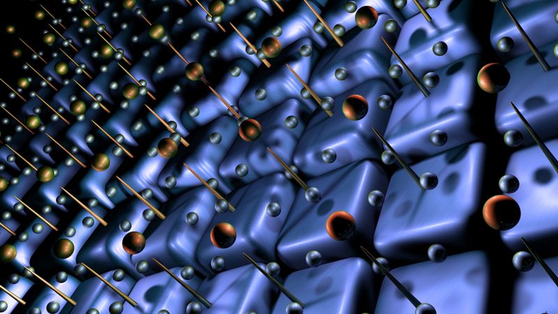 cubes, spheres, spikes, structure, 3d, 4k