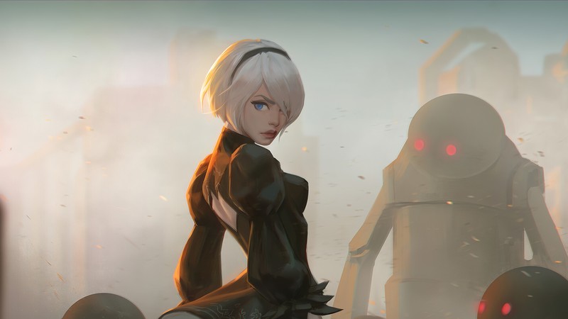 nier automata, games, hd, artist, artwork, digital art, artstation