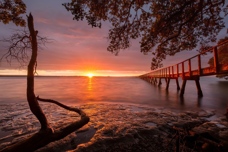 ocean, landscape, nature, hd, sunset, evening, 4k