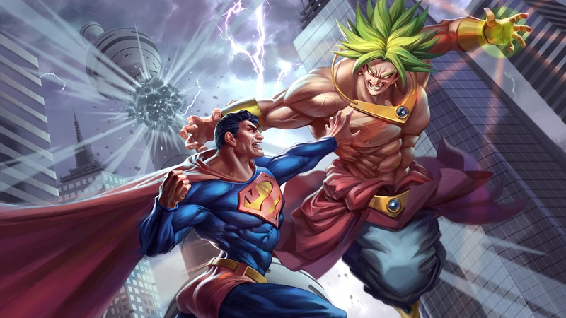 superman, goku, superheroes, artist, artwork, digital art, hd, 4k, artstation