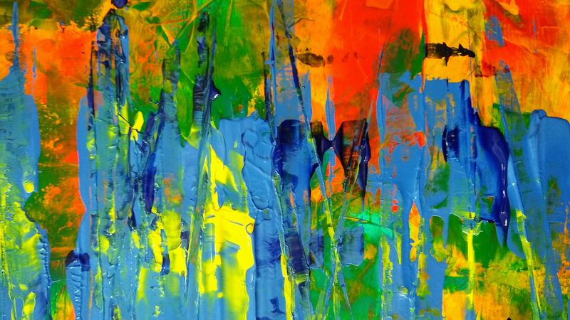 paint, multicolored, canvas, art, 4k