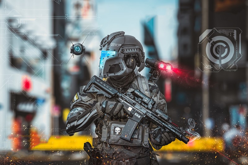 scifi, police, artist, artwork, digital art, hd, 4k, artstation