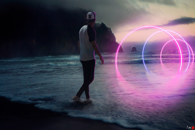 neon, photography, boy, hd, 4k, photoshop
