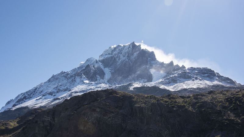 mountain, peak, slope, snowy, 4k