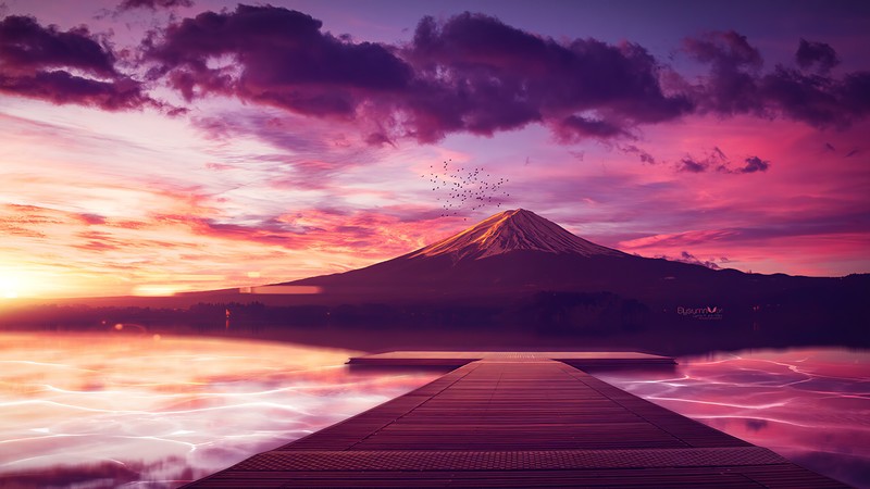 nature, hd, sunset, evening, artist, artwork, digital art, 4k, artstation