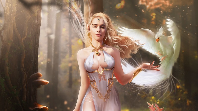 elf, fantasy girls, artist, artwork, digital art, hd, 4k, 5k, artstation, emilia clarke
