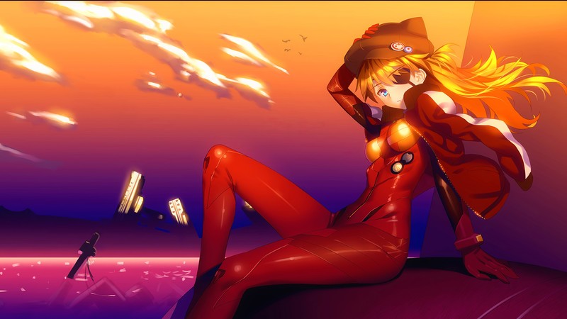 asuka langley soryu, neon genesis evangelion, anime girl, anime, hd, artist, artwork, digital art, 4k