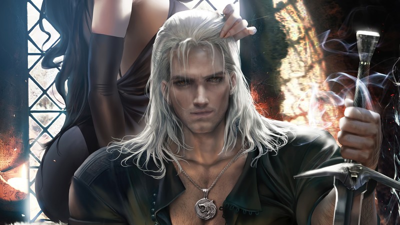 geralt of rivia, the witcher 3, hd, 4k, games, artwork, artist, digital art