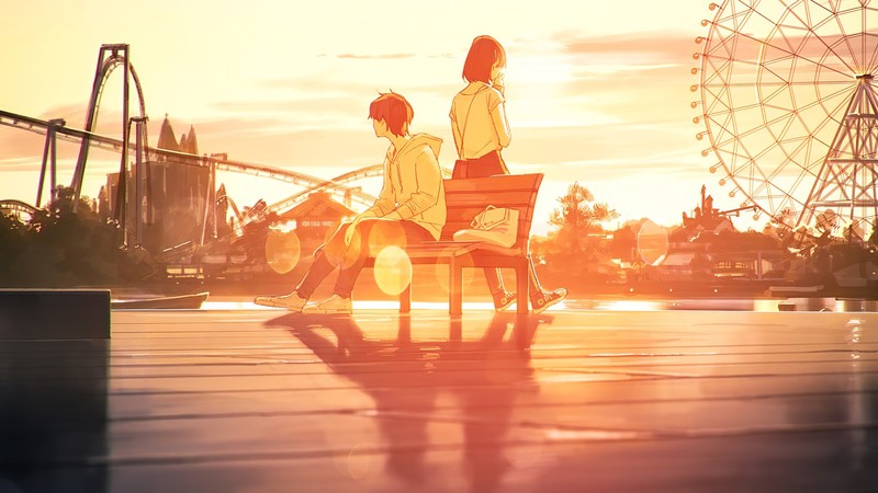 anime couple, anime girl, anime boy, artist, artwork, digital art, hd, 4k, love