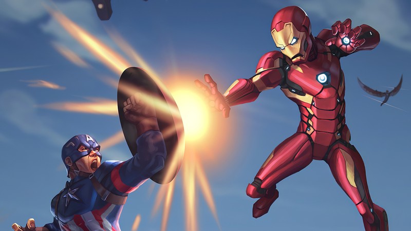 captain america, iron man, superheroes, artwork, hd