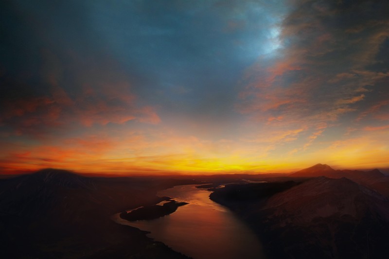 mountains, landscape, sky, river, nature, hd, 4k, 5k, 8k