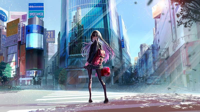 anime girl, anime, artist, artwork, digital art, hd, 4k