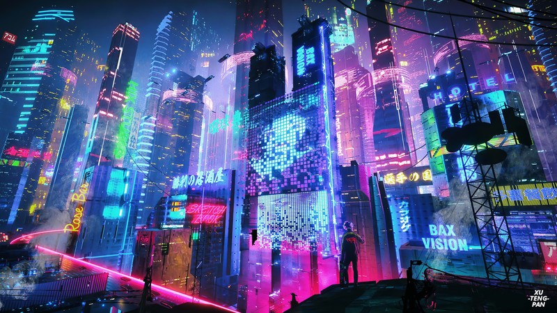 neon, cyberpunk, artist, artwork, digital art, hd, 4k, artstation