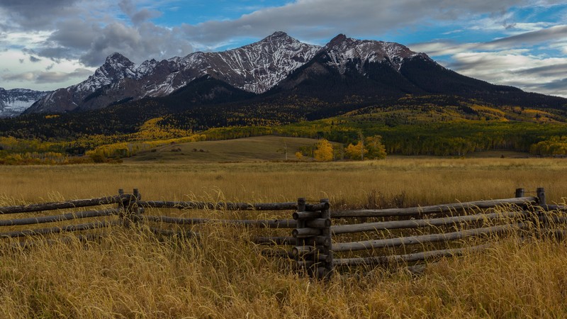fence, mountains, landscape